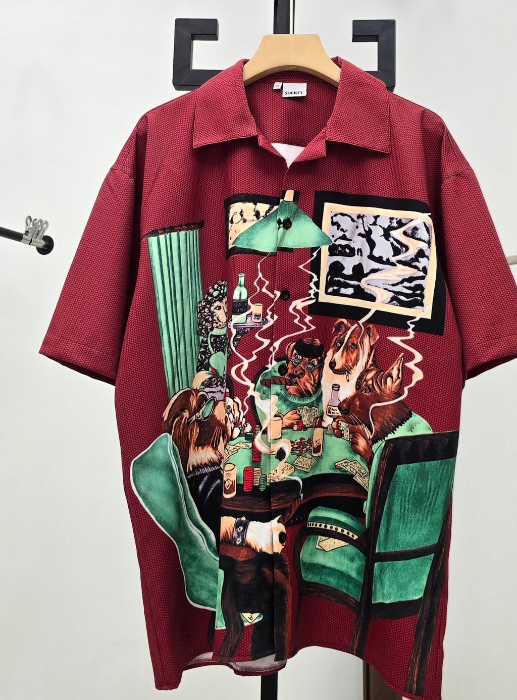 Dogs Playing Poker Vintage Shirt - Red Casino Art Shirt