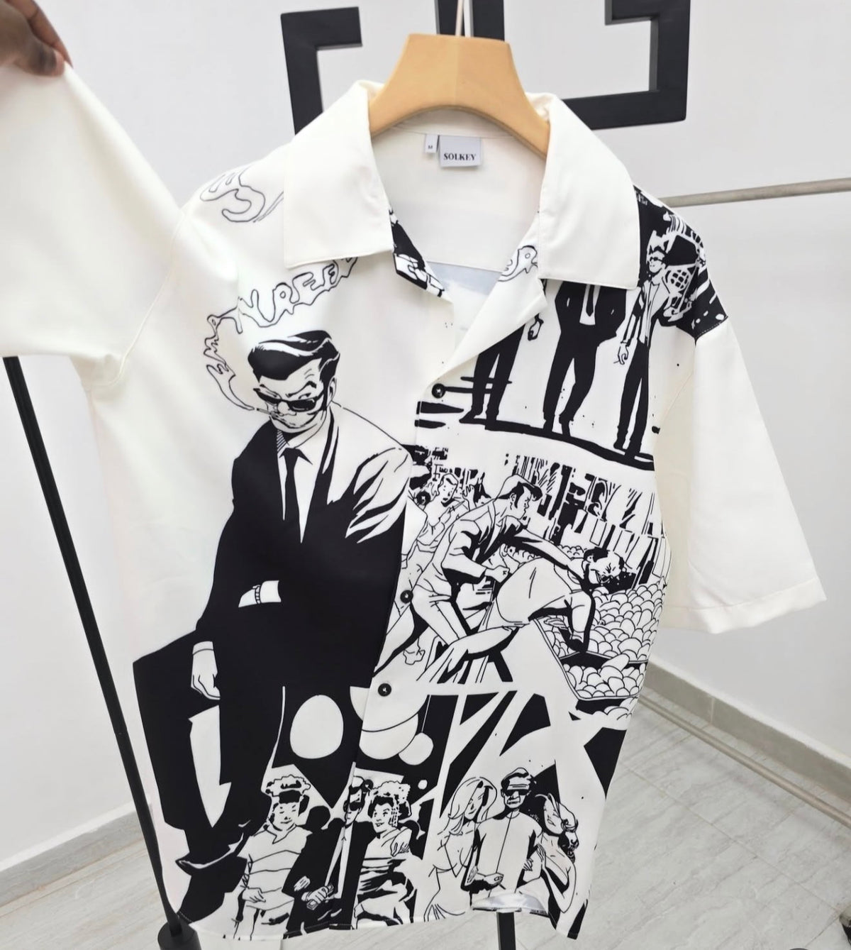 Mafia Comic Vintage Shirt - White & Black Pop Art
