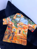 Van Gogh Village Vintage Art Shirt - Orange Impressionist Print