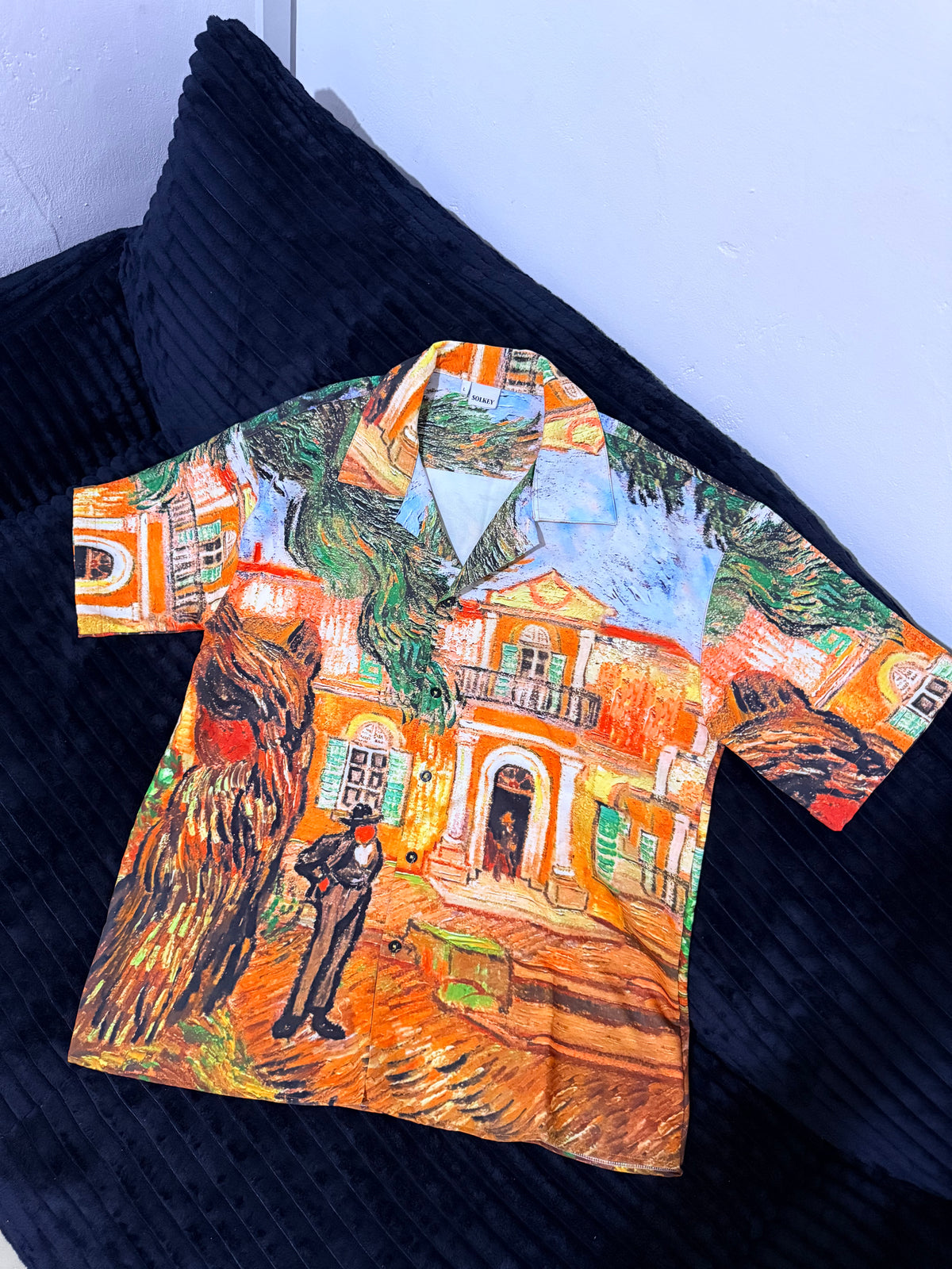 Van Gogh Village Vintage Art Shirt - Orange Impressionist Print